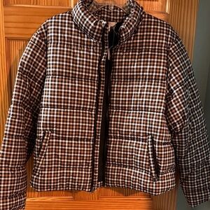Time and Tru Checkered Jacket - Black and White
